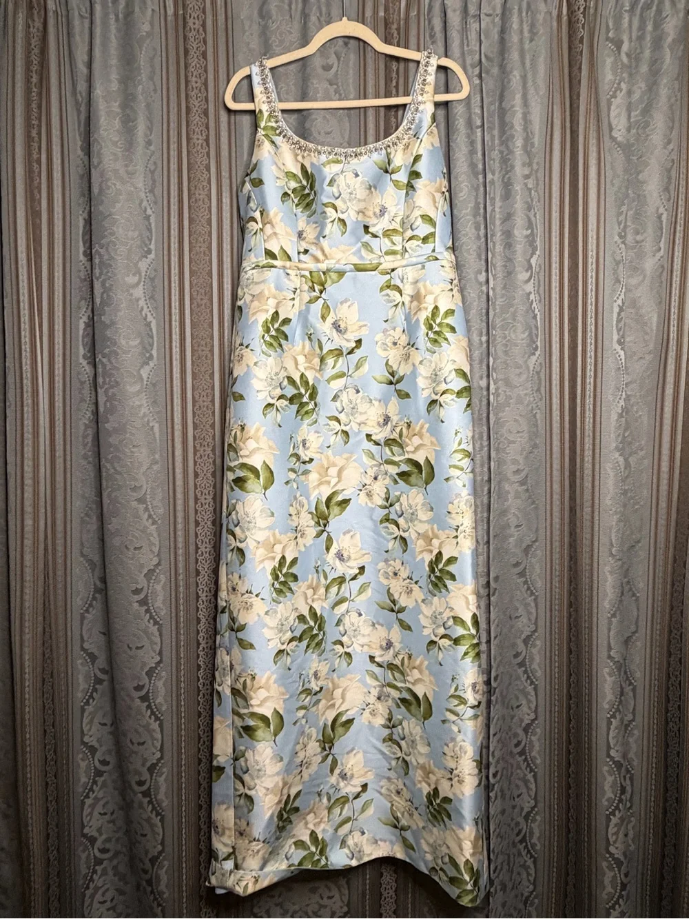 Sachin + Babi Lana Floral Gown in Sky Camellia